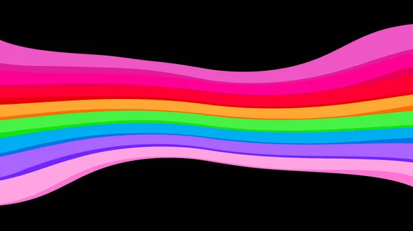 Schwarze Farben Und Regenbogenwelle Für Hintergrund Abstrakte Bunte Wellenlinie Tapete — Stockvektor