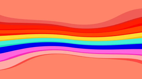 Rote Farben Und Regenbogenwelle Für Hintergrund Abstrakte Bunte Wellenlinie Tapete — Stockvektor