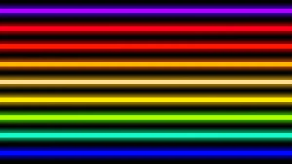 Bunter Neon Lichtstrahl Horizontal Für Hintergrund Disco Lichtglanz Horizontal Geometrisch — Stockvektor
