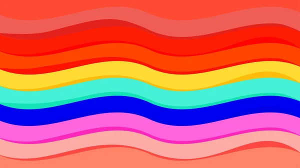 Colorido Arco Iris Colores Fondo Línea Onda Colorido Abstracto Papel — Vector de stock