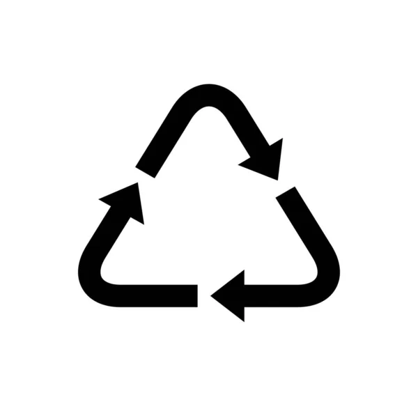 Recycle Icoon Template Pijl Recyclen Driehoek Logo Voor Kunststof Materialen — Stockvector