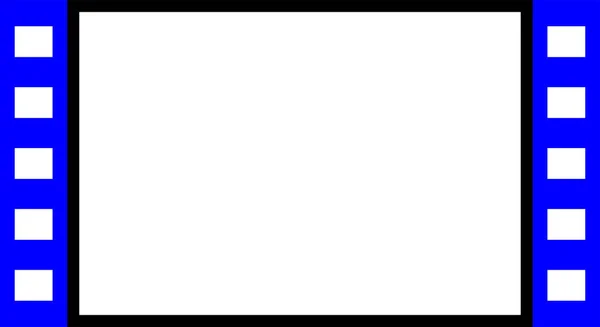 Шаблон Ленты Видео Плеер Синий Цвет Окно Мультимедийной Панели Клипа — стоковый вектор