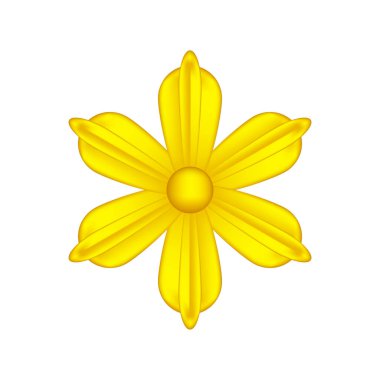 Beyaz arka planda izole edilmiş tek bir çiçek, lüks çiçek taç yaprağı sade, altın çiçekler metal heykel, lüks altın çiçeğin çizimi, süslü sanat çiçekleri lüks altın