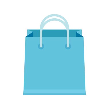 torba kağıt mavi beyaz üzerinde izole ikon için, karton mavi çanta perakende konteynır için, ataç sanat çanta mavi yumuşak renk, kağıt torba boş