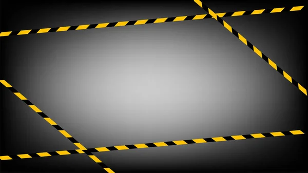 Uyarı Bandı Hattı Bant Sarı Siyah Şerit Desen Arka Plan — Stok Vektör