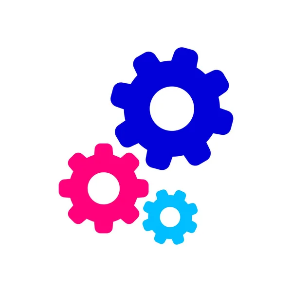 Circle Cog Gear Colorful Mechanization Icon Isolated White Gear Symbol — Stock Vector