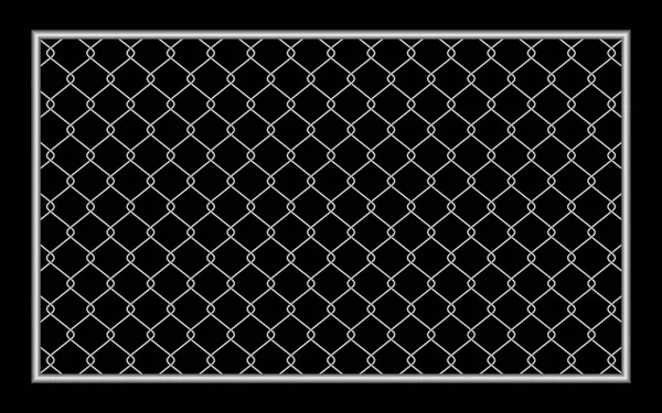 Μεταλλικό Φράχτη Συρματόπλεγμα Απομονωμένο Μαύρο Φόντο Δίχτυ Φράχτη Από Ασήμι — Διανυσματικό Αρχείο