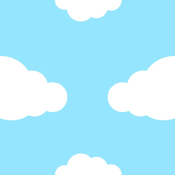 Lindas Nubes Sin Costuras Sobre Fondo Color Azul Cuadrado Pastel — Vector de stock