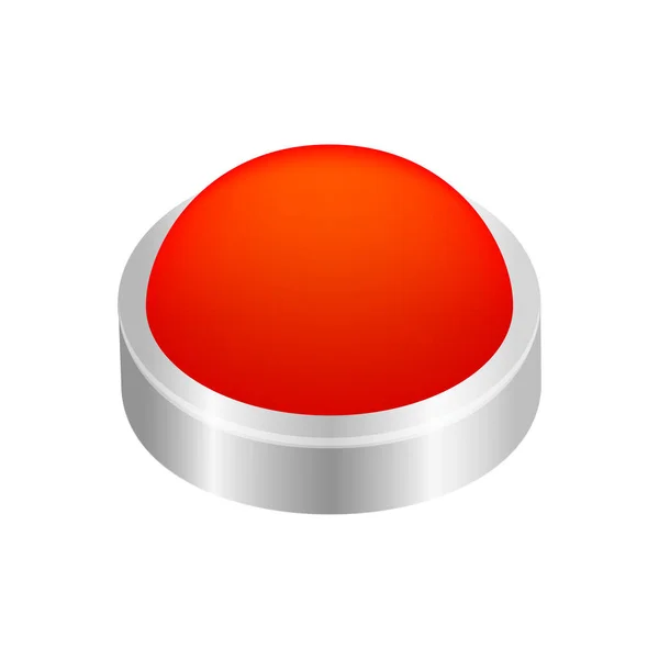 Кнопка Круга Форма Красный Кнопок Игры Играть Изолированы Белых Красных — стоковый вектор