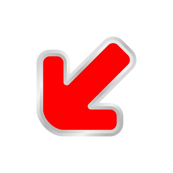 Roter Pfeil Nach Links Unten Clip Art Rotes Pfeil Symbol — Stockvektor