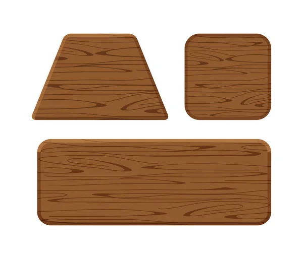 木制木板 白色底座 梯形木结构 木制正方形 水平木结构 深褐色木板 装饰用木板 — 图库矢量图片
