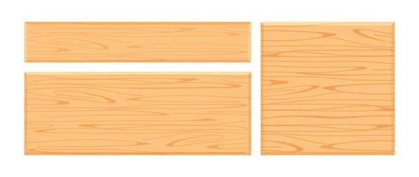 Tablón Madera Marrón Claro Conjunto Aislado Sobre Fondo Blanco Tablero — Vector de stock