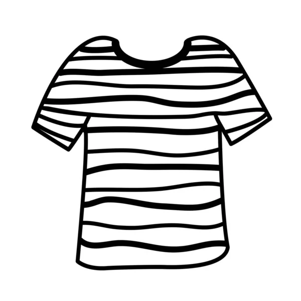 Clip Art Striped Shirt Doodles Isolated White Shirt Art Line — Stock Vector