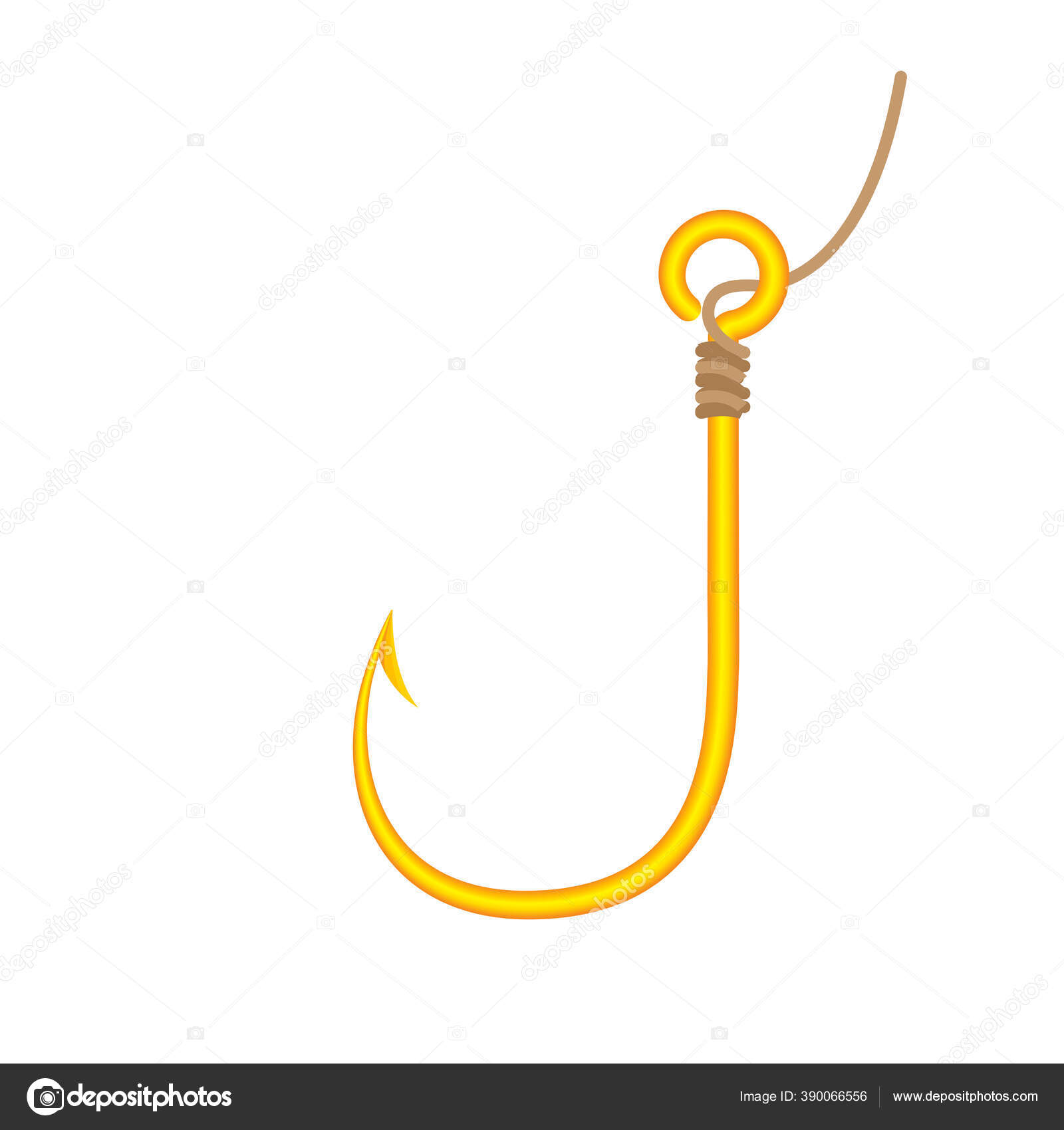 Fishing Hook Gold Isolated White Background Icon Fishing Hook Clip Stock  Vector by ©cgdeaw 390066556