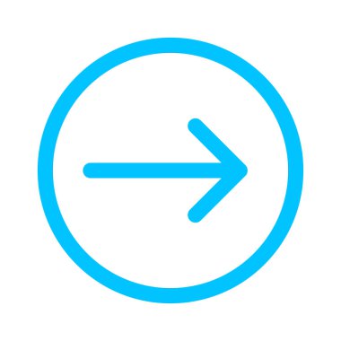 ok çizgisi sağdaki daireyi işaret ediyor beyaza izole edilmiş, sağa doğru dairesel darbelerde ok, sağa doğru ok düğmesi basit grafik, ui uygulaması için çizgi ok sembolü, sağa ok ucu işareti