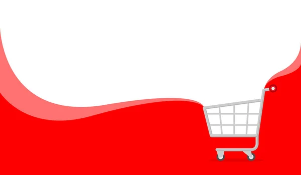 Espace Copie Rouge Blanc Bannière Pour Achat Ligne Panier Icône — Image vectorielle