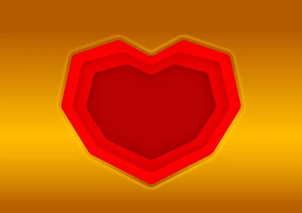 Сердечная Форма Красного Цвета Медном Фоне Красная Рамка Форме Сердца — стоковый вектор