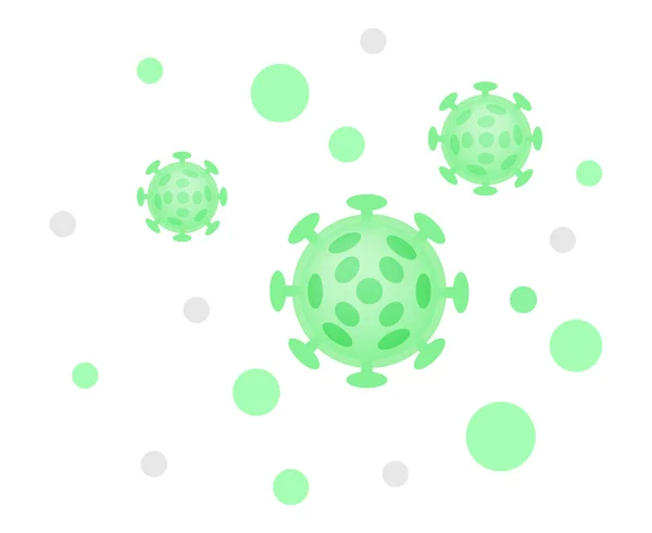 Зеленый Цвет Вирус Простой Плоский Символ Клип Арт Вирус Зеленый — стоковый вектор
