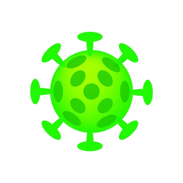 Вирус Иллюстрация Зеленый Цвет Значка Вирус Простой Плоский Символ Клип — стоковый вектор
