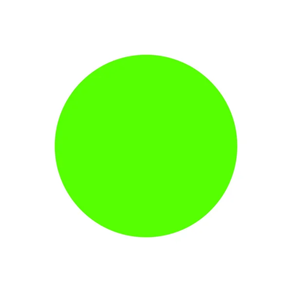 Kreis Grün Hell Einfache Form Isoliert Auf Weiß Leuchten Grünen — Stockvektor