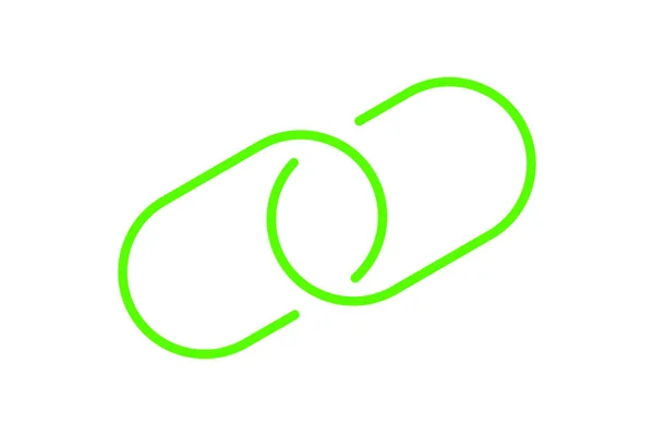 Символ Ланцюга Зелений Значка Простий Ланцюг Гіперпосилання Тонким Стилем Лінії — стоковий вектор