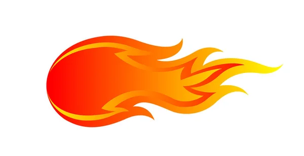 Fire Flame Isolated White Background Fireball Flammable Symbol Fire Illustration — Stock Vector