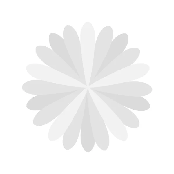 Λευκό Γκρι Λουλούδι Ενιαίο Απομονωμένο Λευκό Φόντο Πέταλα Λουλούδι Λευκό — Διανυσματικό Αρχείο