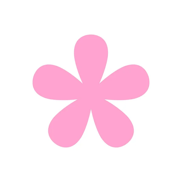 Рожева Квітка Одиночна Ізольована Білому Тлі Пелюстки Квітка Рожева Мистецтва — стоковий вектор
