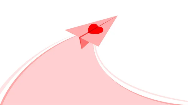 Rocket Paper Love Valentine Day Love Concept Heart Shape Lovely — Vector de stock