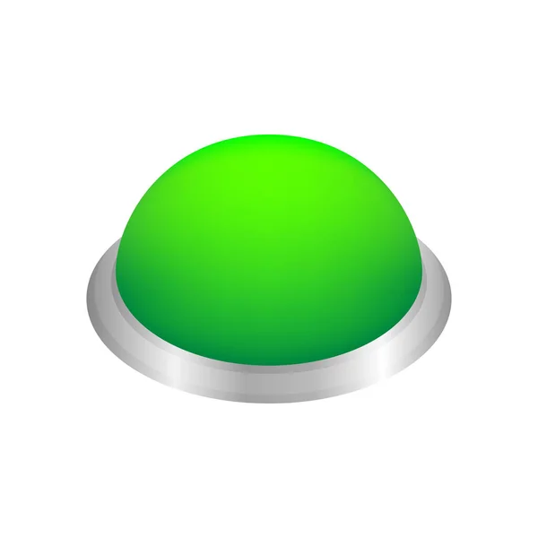 Botão Círculo Forma Verde Para Botões Jogos Jogar Isolado Branco — Vetor de Stock