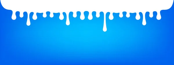 Milchtropfen Fließen Auf Blauem Hintergrund Weiße Milchtropfen Tropfen Tropfen Von — Stockvektor