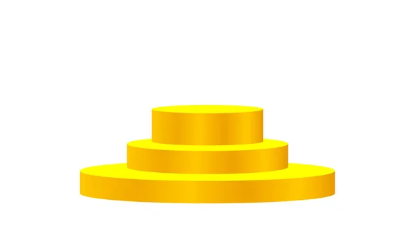 Pedestal Lujo Oro Aislado Sobre Fondo Blanco Caja Círculo Pedestal — Vector de stock