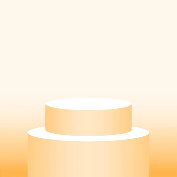Sockelzylinderkreis Weich Orange Für Kosmetikvitrine Podiumskreisbühne Orange Pastellweiche Farbe Plattform — Stockvektor