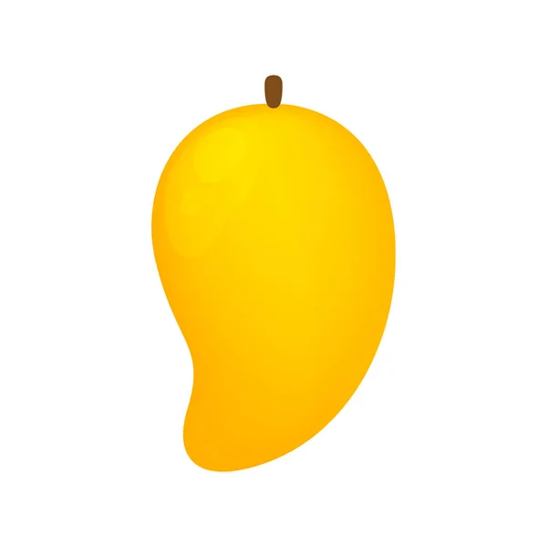 Mango Zralé Ovoce Jednoduché Izolované Bílém Pozadí Žluté Mango Kreslené — Stockový vektor