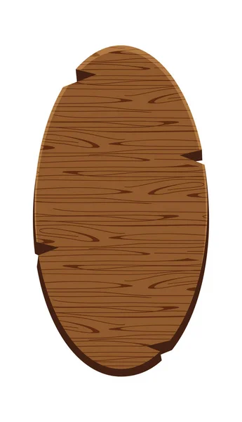 Ellipse Plank Voor Bewegwijzering Geïsoleerd Wit Houten Bord Ovale Vorm — Stockvector