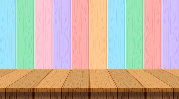 Tablón Madera Vacío Pared Madera Pastel Fondo Suave Para Espacio — Vector de stock