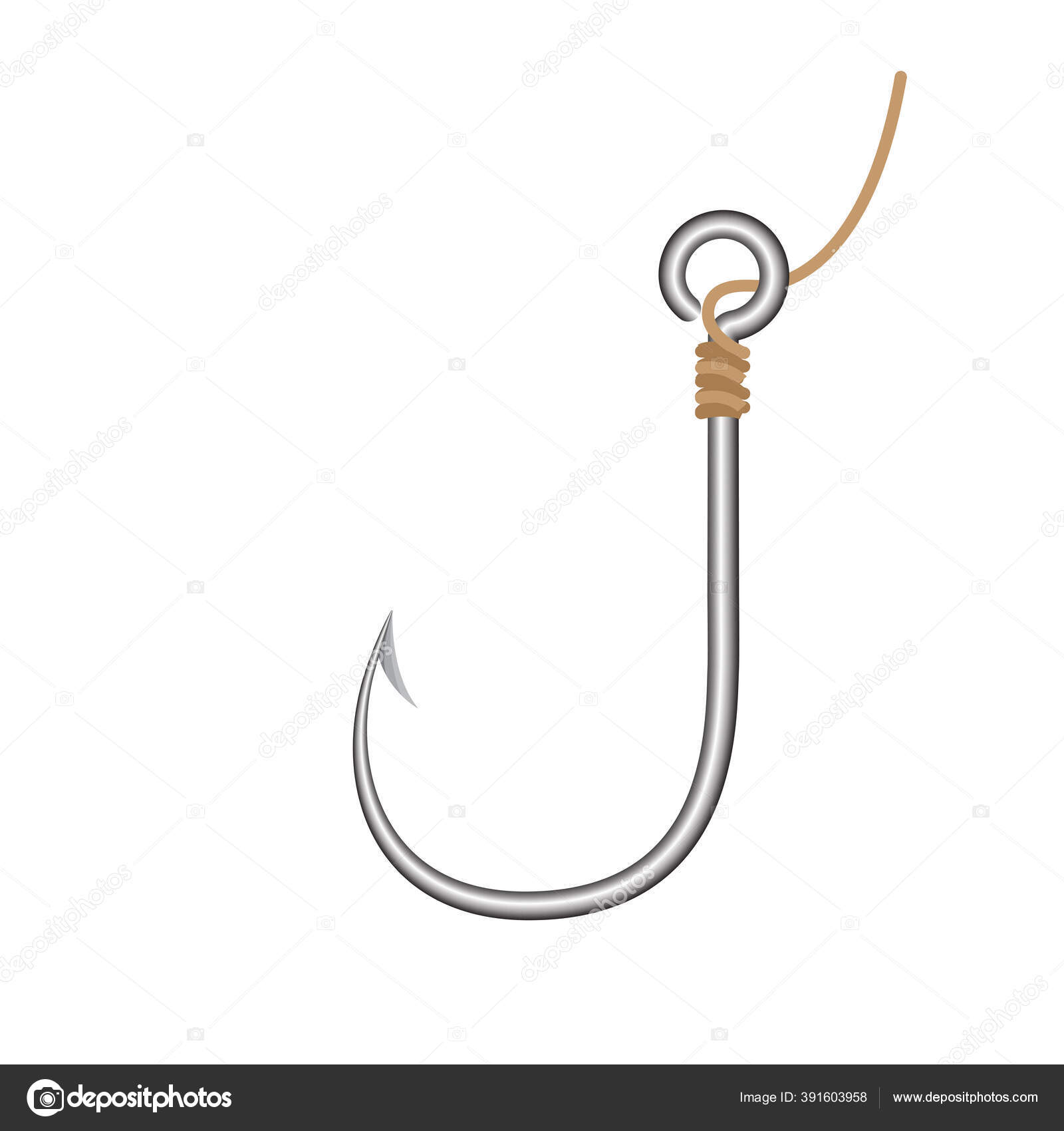 Fishing Hook Isolated White Background Icon Fishing Hook Clip Art