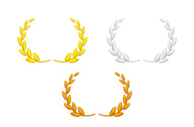 Defne çelengi altın ve bakır seti beyaz, daire çerçeveli altın defne çelengi sembolü, mezuniyet sertifikaları kartının gümüş defne çelengi, süs için kraliyet lüks VIP 'si