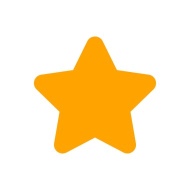 turuncu yıldız şeklindeki işaret beyaz üzerinde izole edilmiş, bir yıldız sarı altın rengi, parlak 1 yıldız görüntü klipsleri için simge, oylama sembolü için çizim yıldızı şekli