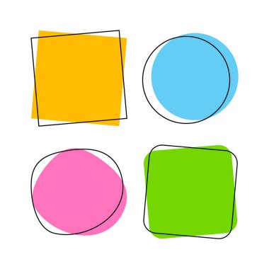 İleti konuşması ve uzay metnini kopyalamak için konuşma balonu, beyaz üzerinde izole renkli konuşma balonu, kırmızı konuşma balonu mavi ve yeşil, iletişim şablon konuşma işareti