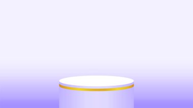 3d kaidesel silindir dairesi kozmetik gösterisi için yumuşak mor, podyum dairesi mor pastel yumuşak renk, reklam alanı için platform 1 adım, ürün gösterimi için bir podyum turu
