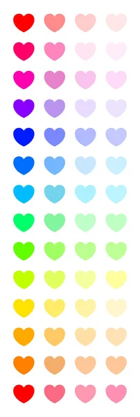 Forme Coeur Coloré Mignon Isolé Sur Blanc Simple Coeur Uni — Image vectorielle