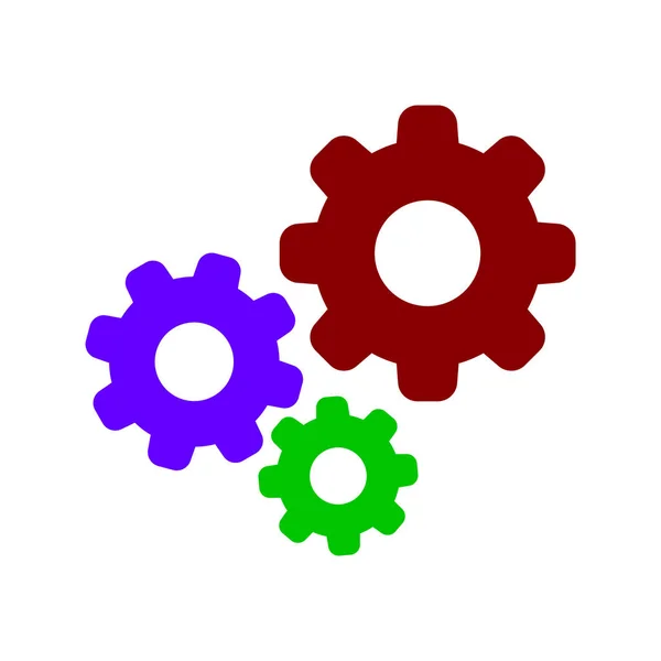 Circle Cog Gear Colorful Mechanization Icon Isolated White Gear Symbol — Stock Vector