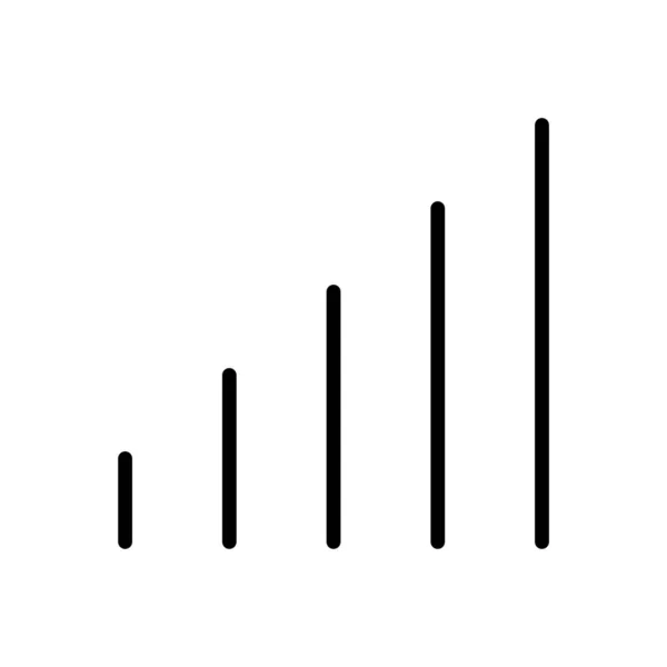 Linje Grafsymbol För Ikon Enkel Linje Stapeldiagram Ikon Signal För — Stock vektor