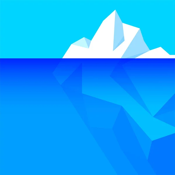 Iceberg Floating Water Underwater Part Iceberg Ocean Symbol Climate Change — Stock Vector