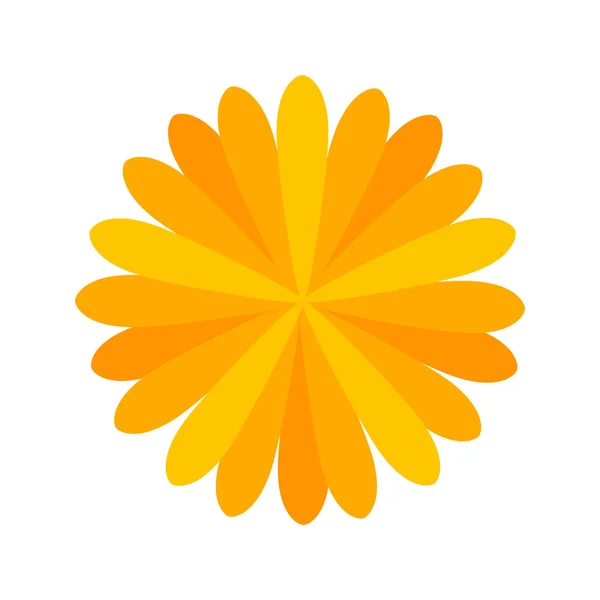 Fleur Orange Simple Isolé Sur Fond Blanc Pétales Fleur Orange — Image vectorielle