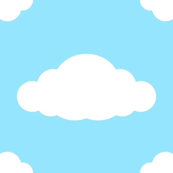 Nuages Mignons Sans Couture Sur Fond Couleur Bleue Carrée Pastel — Image vectorielle