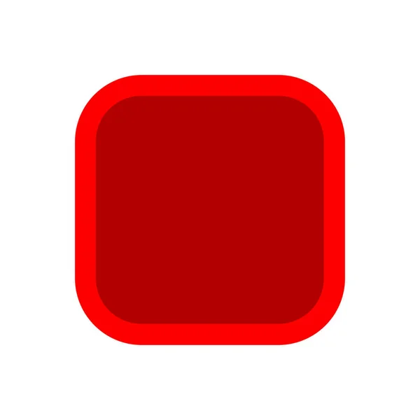 Botão Forma Quadrada Vermelho Para Botões Jogos Jogar Isolado Branco — Vetor de Stock