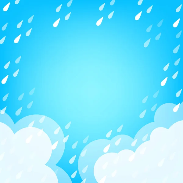 バナーフレーム雨期販売のための雨の背景 モンスーンバナーテンプレートフレーム割引販売 かわいい雨季テンプレートバナー夏販売のための — ストックベクタ