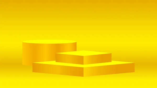 Luxus Sockel Gold Auf Goldenem Hintergrund Gold Sockel Kreis Box — Stockvektor